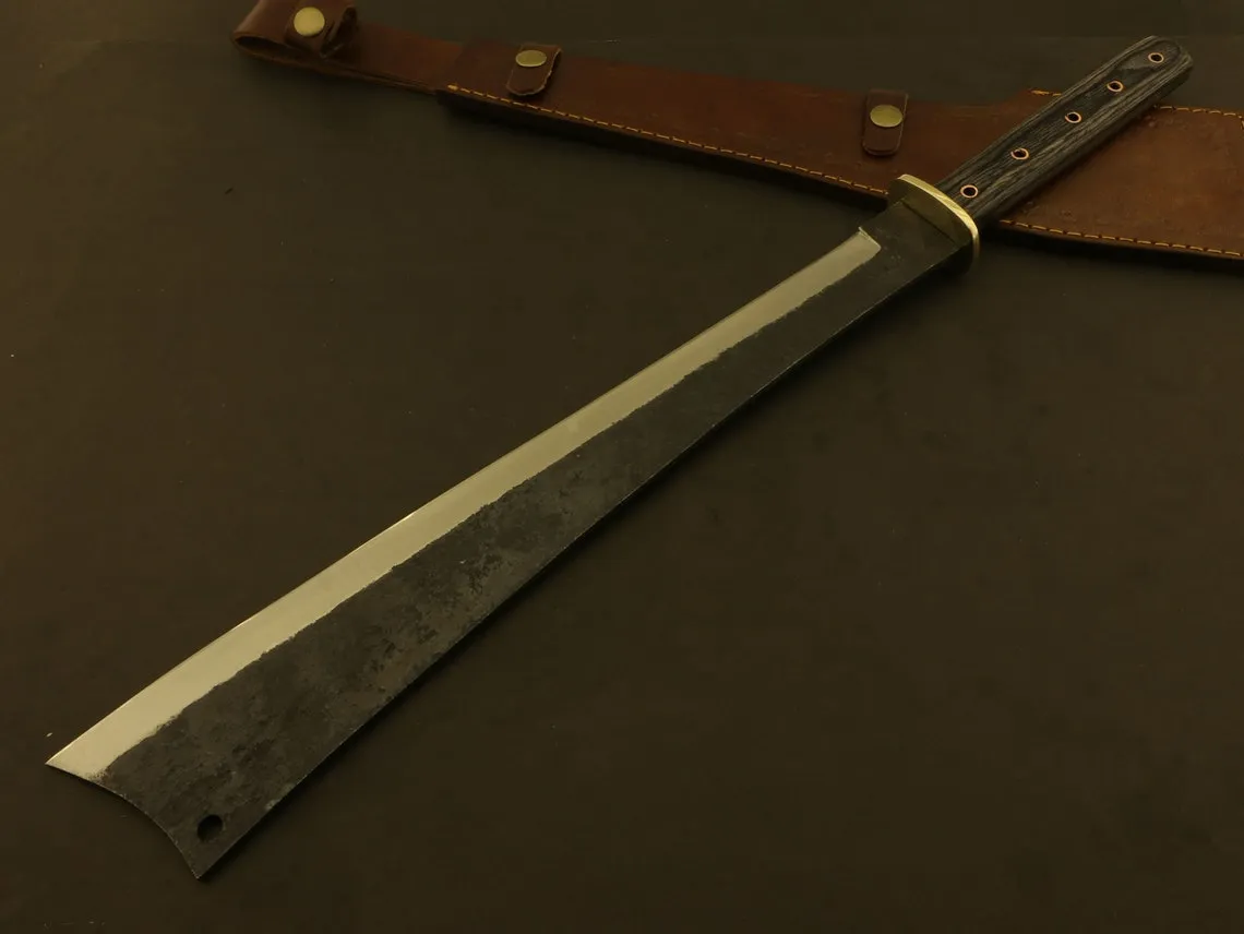 24" Shimirick Machete Bushcraft & Camping Machete (D2 Steel, Spring Steel are available) with Custom Blade Material Variations-Bushcraft Machete