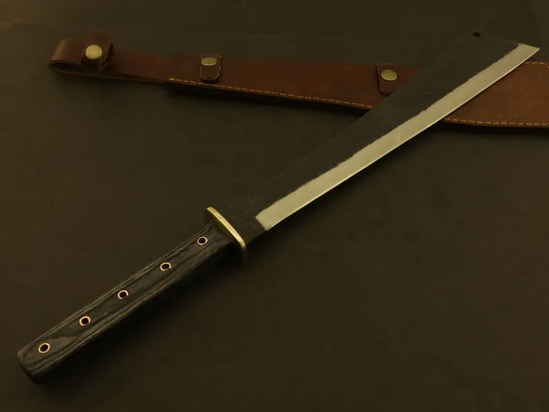 24" Shimirick Machete Bushcraft & Camping Machete (D2 Steel, Spring Steel are available) with Custom Blade Material Variations-Bushcraft Machete