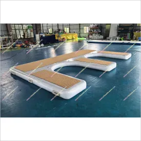 Inflatable Jet Ski Dock Island Floating Raft Yacht Deck Inflatable Swim Platform Soft Air Mat For Family Party