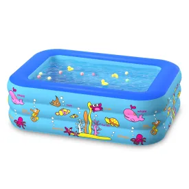 Kids Swimming Pool, Family Lounge Inflatable Pool BPA-free Premium PVC Pool, 3 Layer Thicken Inflatable Paddling Pools 83" x 57" x 21"