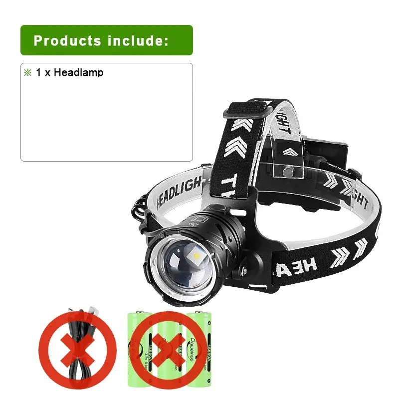 Most Powerful LED Headlamp White Laser Rechargeable Headlight 2000M Long Shot High Power Head Flashlight XHP90 Head Lamp Lantern