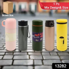 Stainless Steel Water Bottle (1 Pc / Mix Design & Size)